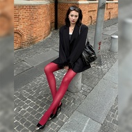 Quần Tất Nhung Mờ Cao Co Giãn Perrys New Year Red Fashionable Hot Girl Blogger Velvet Beautiful Leg 