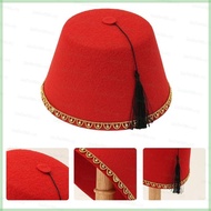 As Fringed Fez Hat Traditional Moroccan Tarboosh Hat Fez Caps for Ethnic Gathering