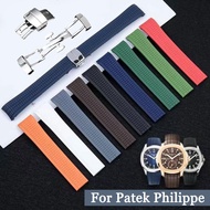 Curved End Rubber Watch Strap with Logo for Aquanaut 5164a 5167a Silicone Watch Band 21mm Butterfly 