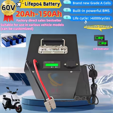 HC_60V 20Ah 30Ah 40Ah 50Ah 60AH 80Ah 100Ah 120Ah lfp lifepo4 lithium battery pack lipo for two wheel