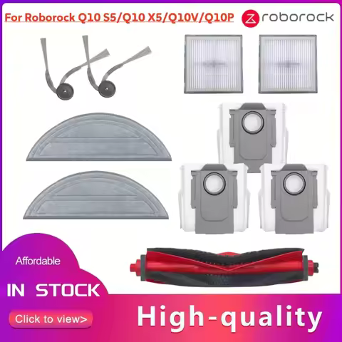 Roborock Q10 S5 Accessories Mian Side Brush Filter Mop Dustbag For Roborock Q10 X5/Q10V/Q10P/S8 Pro 