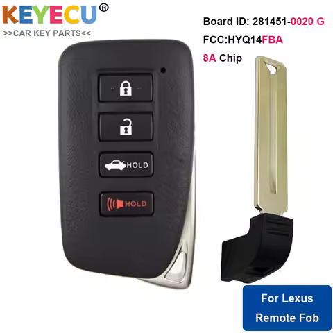 KEYECU Smart Remote Car Key for Lexus ES 300H 350 2013 2014 2015 2016 2017 2018, Fob 4 Buttons - FCC