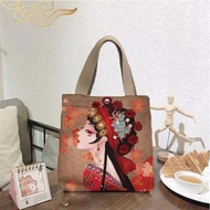 New Chinese Style Tote Bag Office Worker Girls Lunch Box Lunch Bag National Trendy Printed Canvas Tote Bag Small Lunch Bag