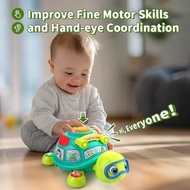 Baby Toys 6-12 Months, Musical Turtle Baby Crawling Toys 7 8 9 10 Months, Light up Infants Tummy Toy