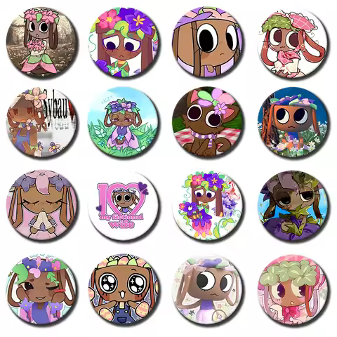 1PC D-Dandys Game World Pin Tinplate Round Brooch Cartoon Game Character Bassie Nijigen Otaku Cospla