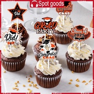 WIN 24Pieces Cupcakes Toppers Cake Decoration Graduation Cake Picks Cake Accessories Paper Texture f