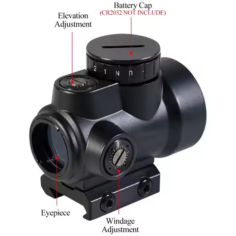 MR0 2 MOA Reticle Rifle Red Dot Sight Scope Tactical Hunting Shooting Collimator Sight W/20MM Rail L