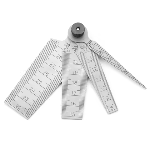 1 Set Feeler Gauge Hole Size Gauge Feeler Measuring Tool Stainless Steel Welding Taper Feeler Gauge 