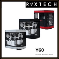 REXTECH HYTE Y60 Dual Chamber ATX Case - BLACK / WHITE / RED