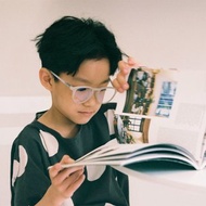Kids computer glasses 細框 兒童抗藍光眼鏡 - 淺灰格子