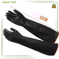 Heavy Duty Rubber Gloves Chemical Muriatic Acid Resistant Natural Anti-skid Latex Protective