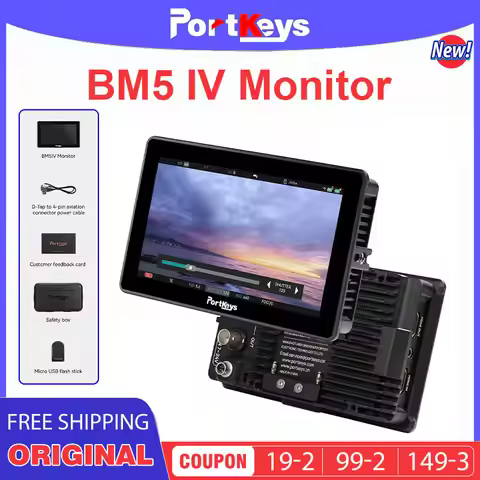 Portkeys BM5IV / BM5IV WR Monitor 5.5″ 2000Nits 4K60P HDMI& 3G-SDI Wide Color Gamut Camera Control ∴
