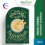 mezete Hummus To Go Zesty Za'atar/Fresh Herbs with Breadsticks 92g (Halal Certified)