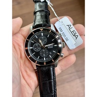 ALBA AM3961X/ AM3960X Active Chronograph Stainless Steel Case Leather Strap Men's Watch