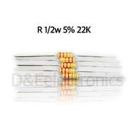 R Resistor Size 1/2w 5% Value 22k (5 Pieces) *SSpecial* 1 Baht Press 2 Times