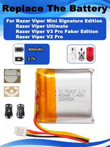 3.7V 400mAh Replacement Mouse Battery For Razer Viper Ultimate V2Pro V3Pro Mini Signature Edition Wi