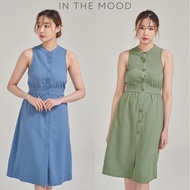 Weekend X Ob Design Women Casual Work Button Sleeveless Midi Shirt Dress