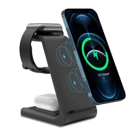 QI 10W Fast Charge 3 in 1 Wireless Charger For iPhone 12 Samsung Buds For Apple Watch 4 3 2 For Airpods Pro Charger Stand Dock