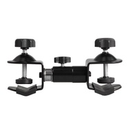 Dual Double Heavy Duty C Clamp U Clip Bracket For Photo Studio Boom Light Stand