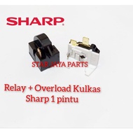 PROMO!!!! [1 Set] Relay Ptc Overload Kulkas Sharp 1 Pintu
