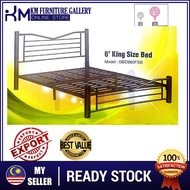 KM Furniture Gallery 3V King Metal Bed Frame (LGBD960FSB)/ Katil King Size