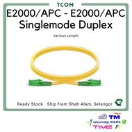 Patchcord E2000/APC to E2000/APC 3 mm Singlemode Duplex Patchcord E2K Fiber Optic