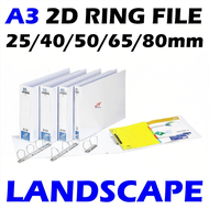 East-File East File 2D Ring File White A3 25MM / 40MM / 50MM / 65MM / 80MM Fail Putih Panjang PVC D 
