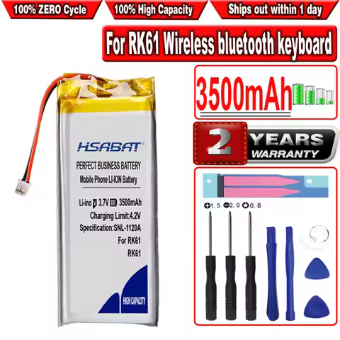HSABAT 3500mAh RK61 Battery for Wireless bluetooth keyboard