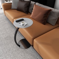 นอร์ดิกหรูหราแผงหินโซฟาโต๊ะ C-Shape Mobile Mini Tea Table Modern เรียบง่าย Style round Corner Table