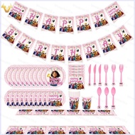 SY10 Disney Encanto Theme Disposable Tableware Girl Birthday Party Decoration Set Banner Cake Topper