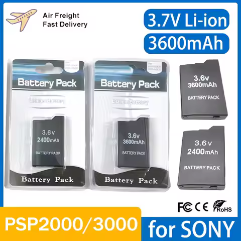 3600mAh for SONY PSP2000 Handheld Game Console Backup Battery Pack 2400mAh for SONY PS Lite PSP-2000