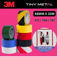 3M 471 Striped Hazard Warning Tape 471/766/767 High Visibility Vinyl Caution Tape for Floors Walls a