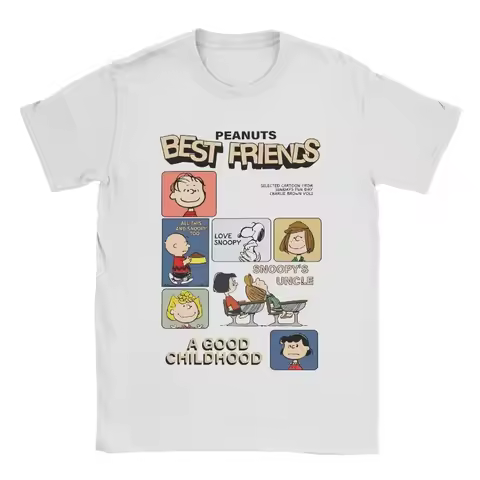 MINISO Men's & Women's Cartoon Snoopy Peanuts T-Shirt Printed T-Shirt Top Casual Fashion Women's Y2K