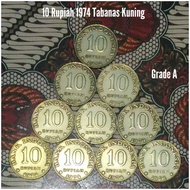 B083 Koin Indonesia 10 Rupiah 1974 Tabanas Kuning