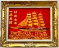 กรอบรูปหลุยส์เรือทอง กรอบรูปขนาด 21x26 นิ้ว ภาพมงคล เสริมฮวงจุ้ย ตกแต่งบ้าน ของขวัญ ของที่ระลึก