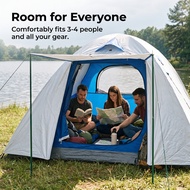 Double Layer Camping Tent for 3-4 People - All Season Outdoor Shelter