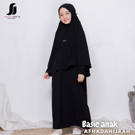 Gamis anak perempuan set hijab cadar BASIC hijau wardah baju dan jilbab instan syari free niqab