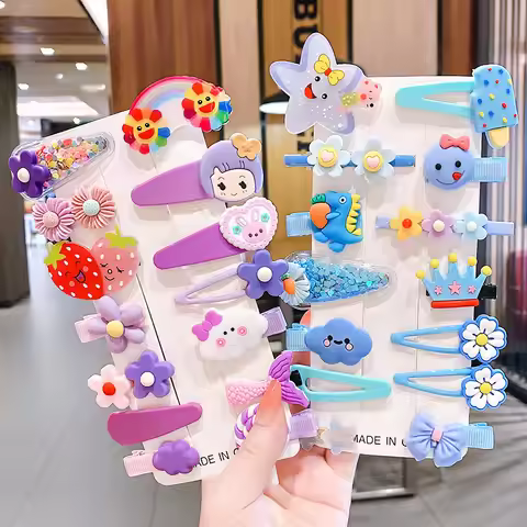 2023 new fashion children's silicone hairpin hairpin new Bao Bao cute broken hair clip everything pr