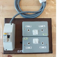 MK 13A Metal Clad Switch Socket × 4 gang With 40A/ 25A ELCB Protection