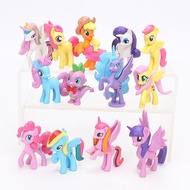 Pony โมเดล ตุ๊กตาโพนี่ โพนี่ยูนิคอน ของสะสม ของขวัญ ครบเซ็ต​ ตัวเอก 12ตัว งานสวย งานเนียน ความสูง 8 เซ็น ของเล่นโมเดลโมเดล  Rainbow Horse Cute PVC Unicorn Pony Horse Action Toy