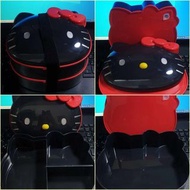 三麗鷗 Hello kitty 造型便當盒 分隔雙層 微波 野餐盒