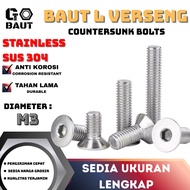 SUS 304 JFL Bolt L Verseng/ Countersunk/ Bolt (Stainless SS) M3 M3 Screw