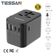 International Plug Travel Adapter with 5 USB 5.6A TESSAN Universal Power Adapter 3 USB C 2 USB Ports Worldwide Travel Adapter All-in-one Outlet Adapter Converter USA to Europe UK EU AUS (Type C/G/A/I)