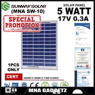 SUNWAY SOLAR 5W 5Watt 9V Polycrystalline Cells Solar Panel Module Battery Charger RV 1PCS (READY STO