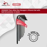 KENNEDY 7pcs Allen Key Hexagon L-Wrench Set with Ball Driver(mm) 1.5-6mm - KEN6024570K