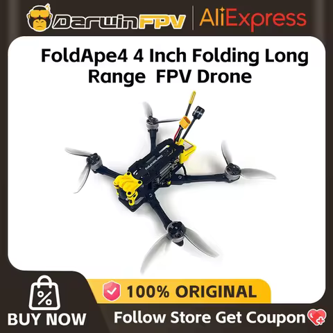 DarwinFPV FoldApe4 4 Inch Folding Long Range FPV Drone F411 15A ELRS AIO Quadcopter