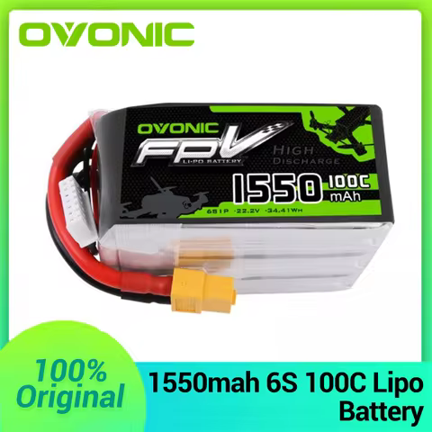 Ovonic 1550mAh 4S 6S Lipo Battery 120C 22.2V Lipo Battery with XT60 Connector for RC FPV Racing Dron