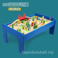 Children Disassembly Assembly Beech 88 Pieces Track Coaster Toy Game Table Small Train