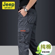 Plus Size 29-42 JEEP Men Cargo Pants Jogger Pants Multi Pocket Cotton Hiking Pants Casual Long Pants 𝐁𝐢𝐠 𝐒𝐚𝐢𝐳 Seluar lelaki
