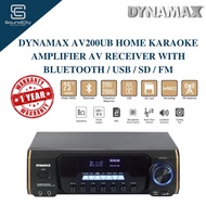 DYNAMAX AV200UB Home Karaoke Amplifier AV Receiver 2 Mic Input With Bluetooth / USB / SD / FM